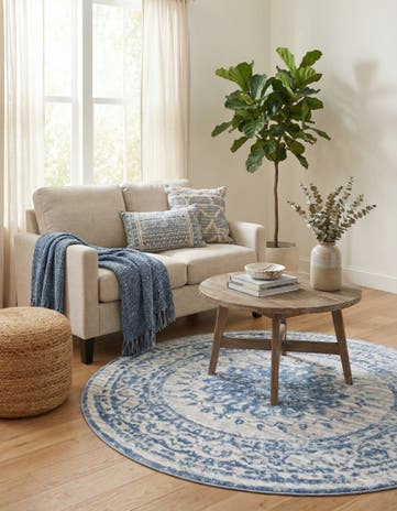 Light Blue Derbyshire Round Rug