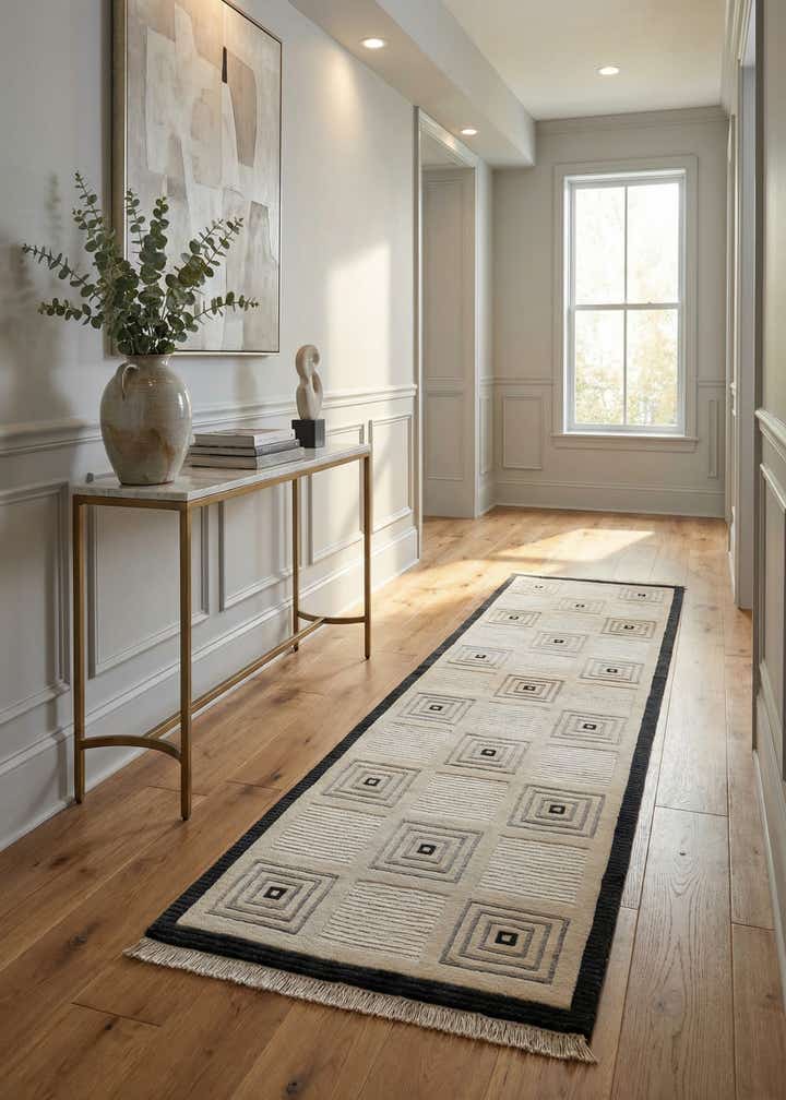 2' 7 x 9' 9 Hand Knotted Darya Wool Runner Rug