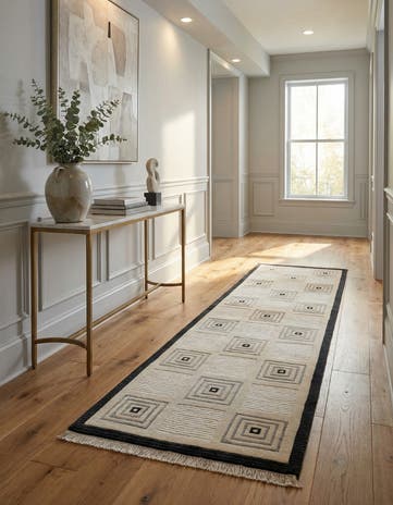 2' 7 x 9' 9 Hand Knotted Darya Wool Runner Rug