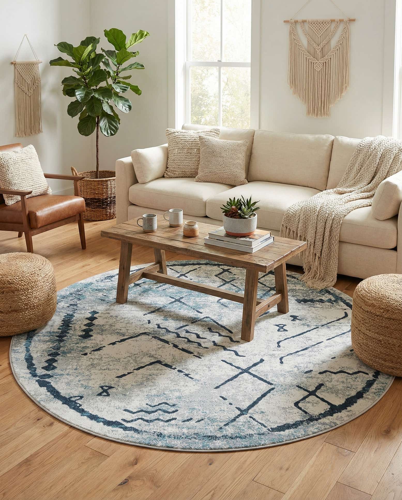 7' 10 x 7' 10 Kamala Washable Round Rug