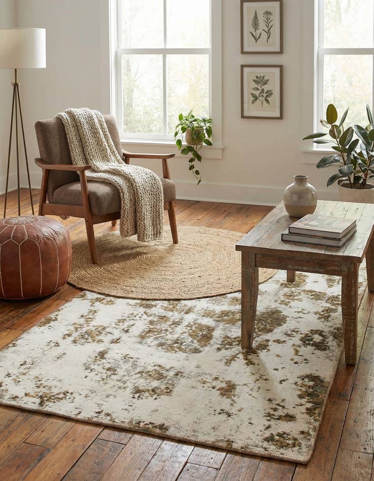 Detail image of  3' 10 x 5' 6  Hand Knotted Ultra Vintage Persian Wool Rug