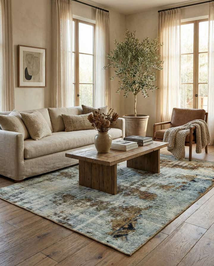 4' 7 x 5' 10 Hand Knotted Ultra Vintage Persian Wool Rug