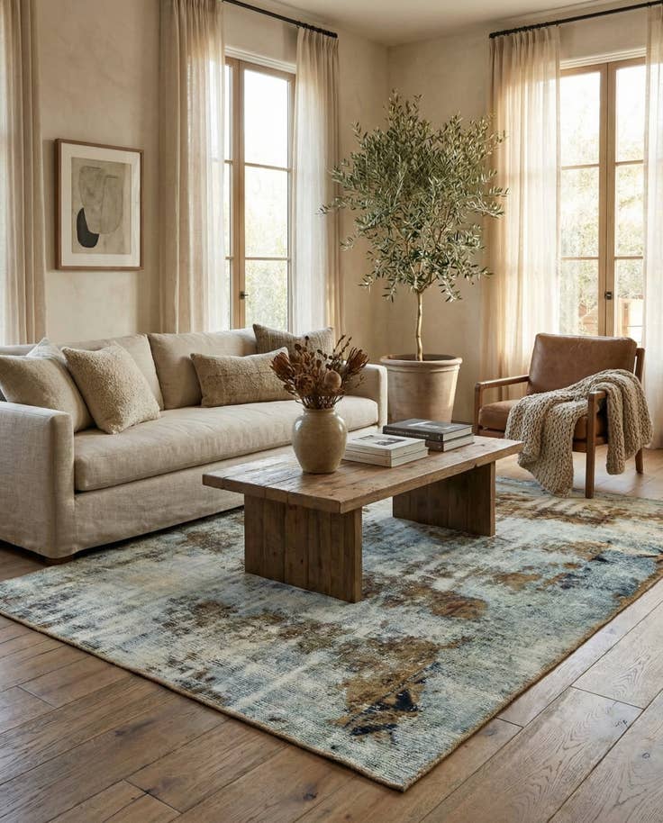 Detail image of 4' 7 x 5' 10 Hand Knotted Ultra Vintage Persian Wool Rug