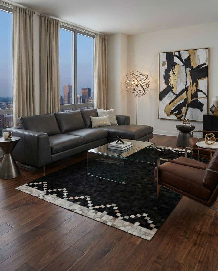 5' 2 x 8' Cowhide - Patchwork Rug
