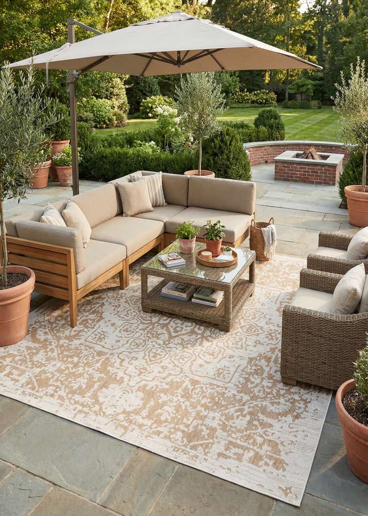 10' 8 x 10' 8 Easy-Clean Jill Zarin Dubai Indoor / Outdoor Square Rug