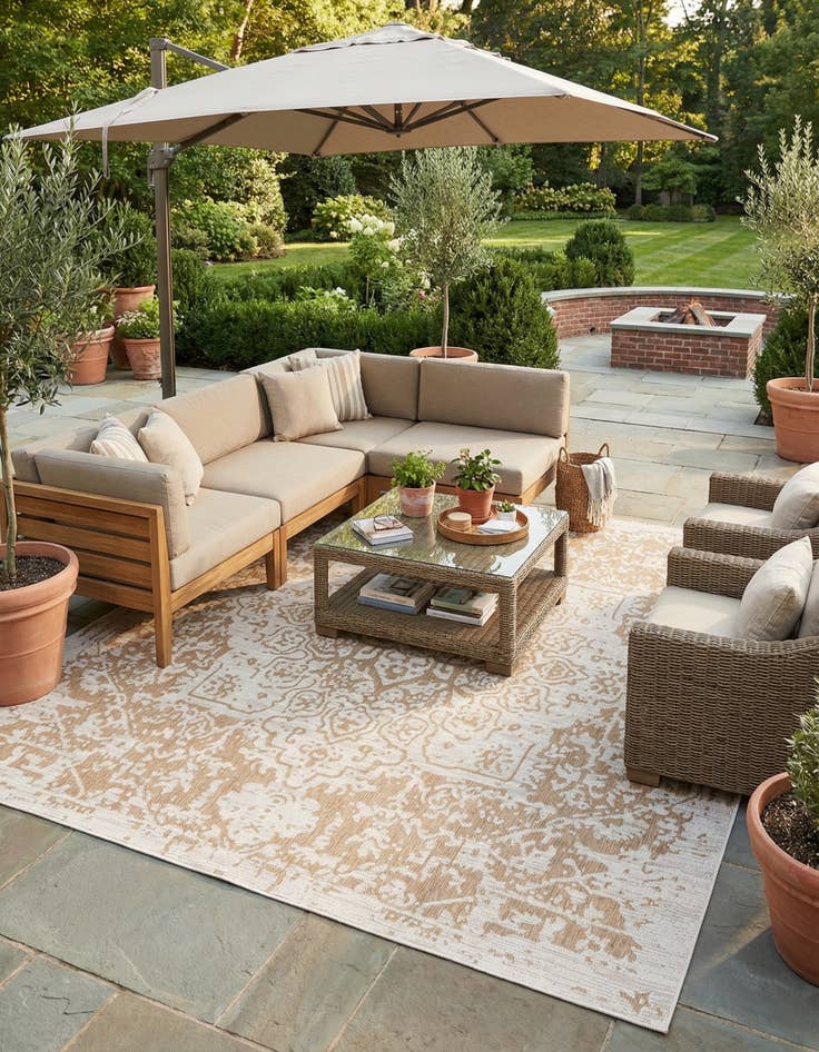Detail image of 10' 8 x 10' 8 Easy-Clean Jill Zarin Dubai Indoor / Outdoor Square Rug