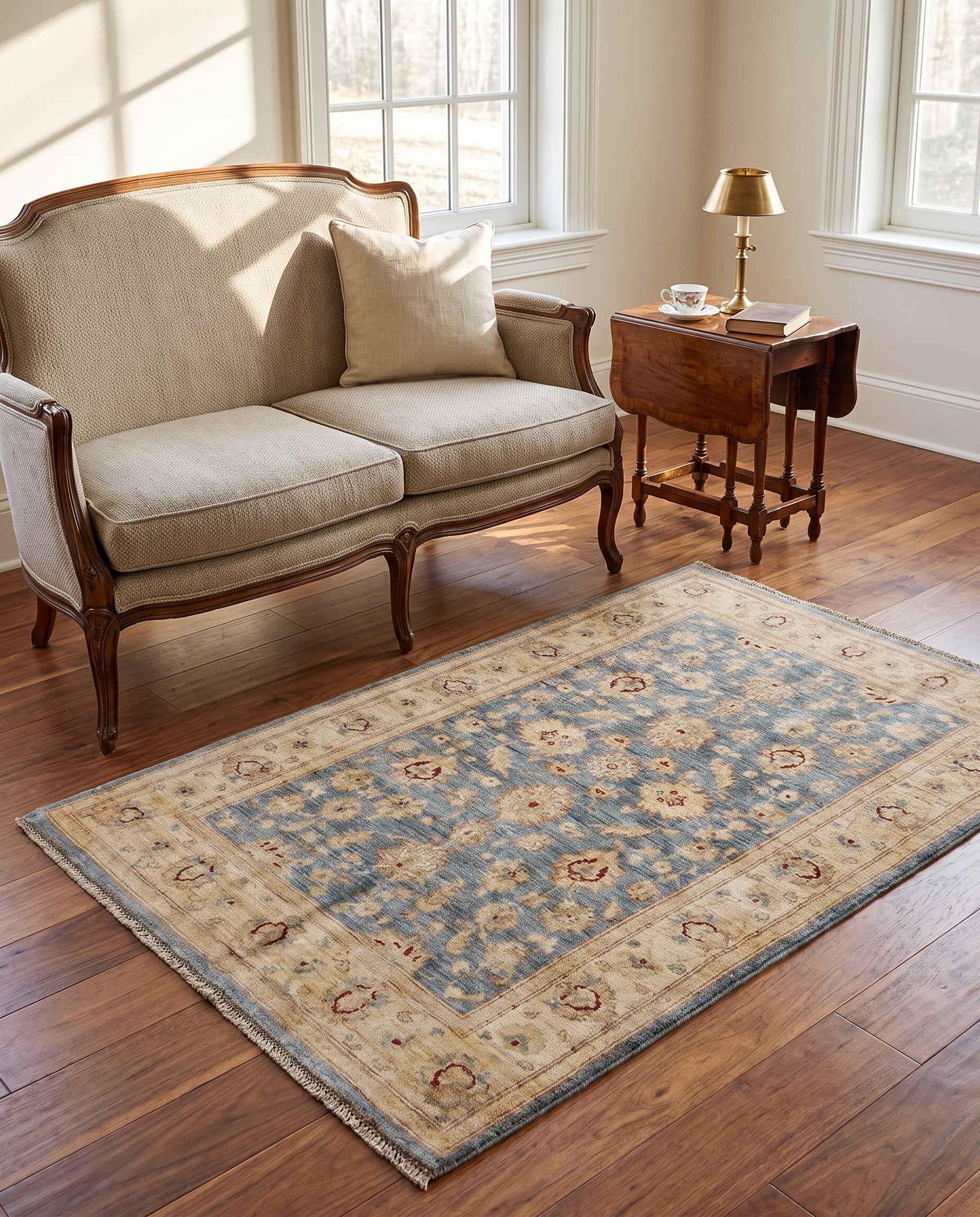 4' 1 x 5' 10 Hand Knotted Pershawar Ziegler Rug