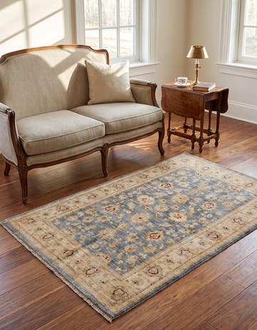4' 1 x 5' 10 Hand Knotted Pershawar Ziegler Rug