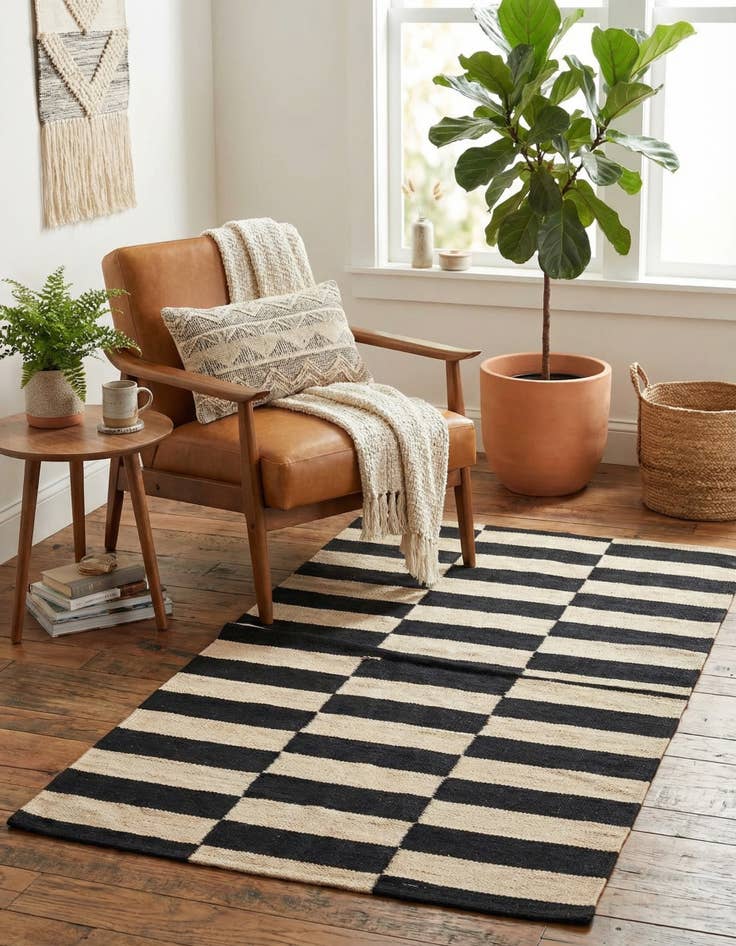 Detail image of 2' 6 x 3' 10  Hand Woven Kilim Modern Wool Rug