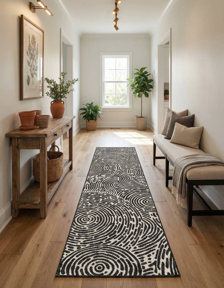Detail image of 2' 7 x 12'  Washable Modern Indoor / Outdoor Runner Rug