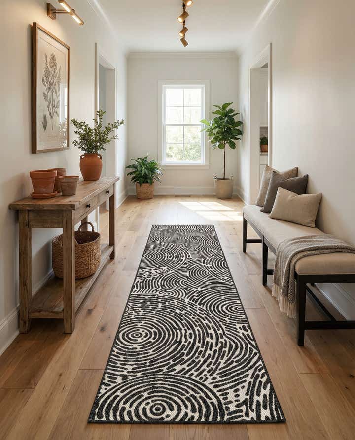 2' 7 x 12' Easy-Clean Modern Indoor / Outdoor Runner Rug
