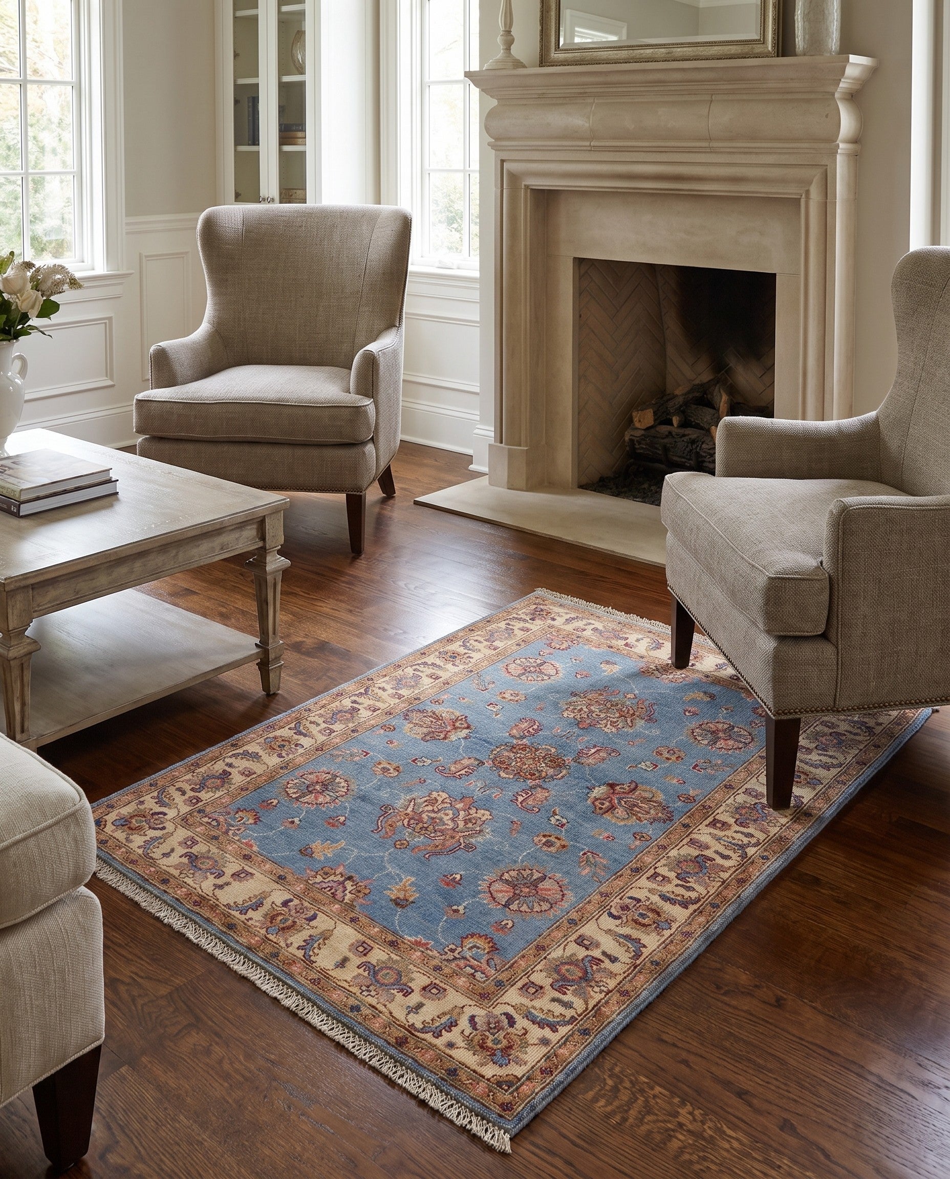 3' 6 x 4' 10 Hand Knotted Ziegler Rug