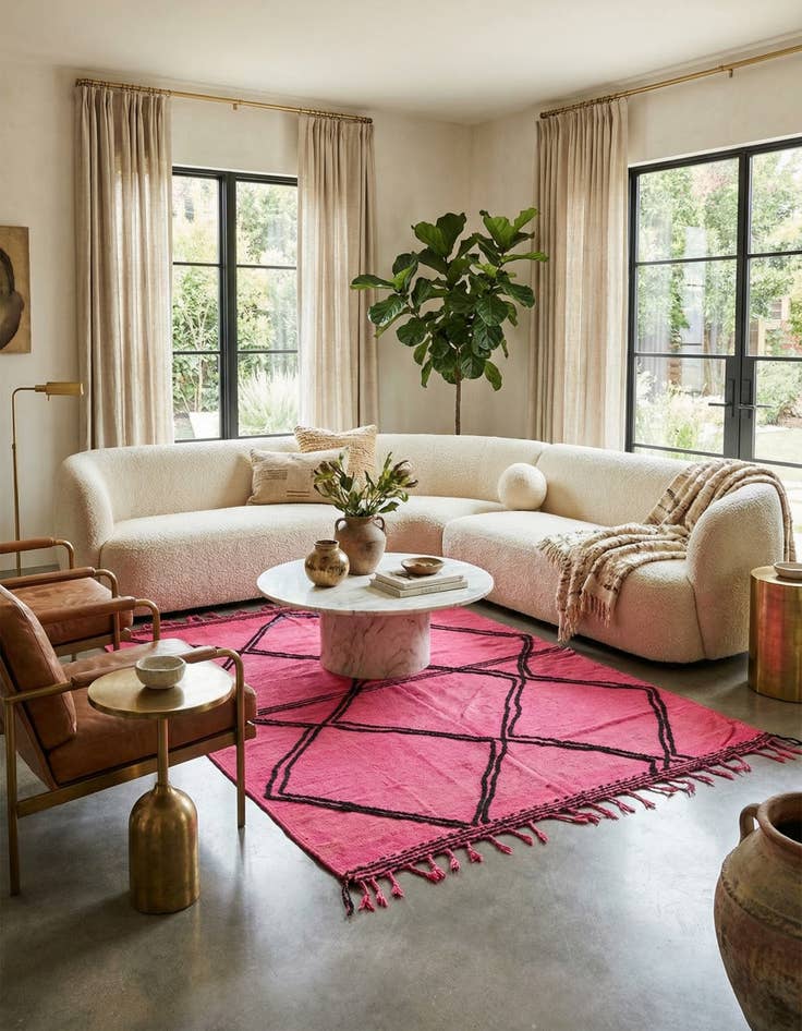 Detail image of  7' x 9' 6  Hand Knotted Moroccan Wool Rug