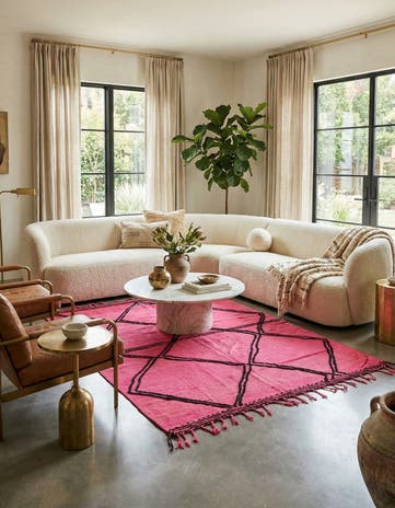 7' x 9' 6 Hand Knotted Moroccan Wool Rug