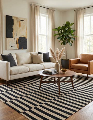 5' 1 x 6' 3 Hand Woven Kilim Modern Wool Rug