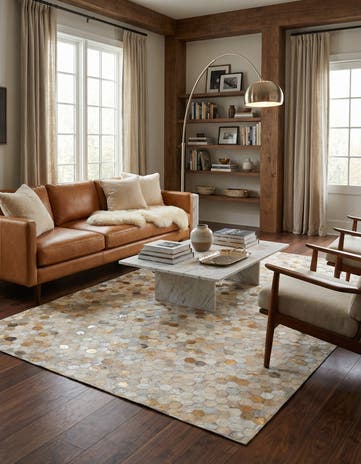 5' 1 x 8' Cowhide - Patchwork Rug