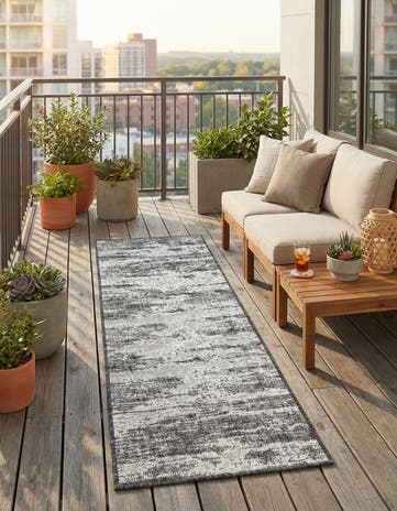 2' x 6' Easy-Clean Modern Indoor / Outdoor Runner Rug