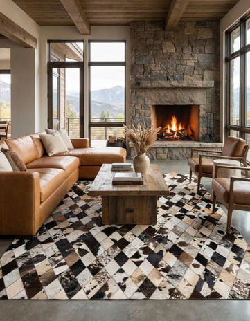 5' x 8' Cowhide Stocks Rug