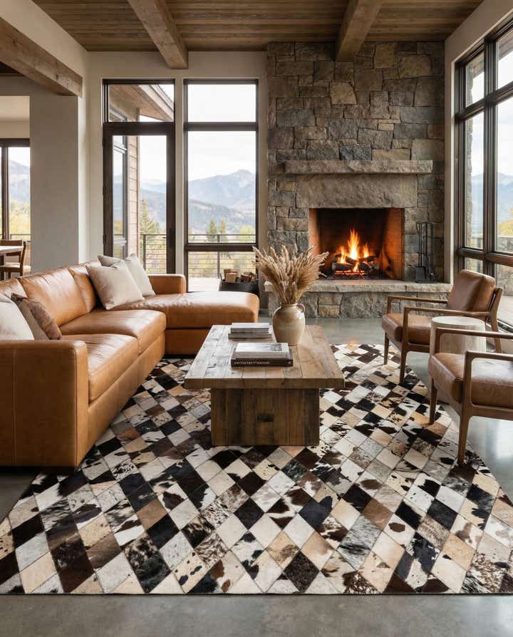 5' x 8' Cowhide Stocks Rug