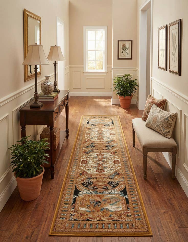 Detail image of 2' x 8' Easy-Clean Traditional Indoor / Outdoor Runner Rug