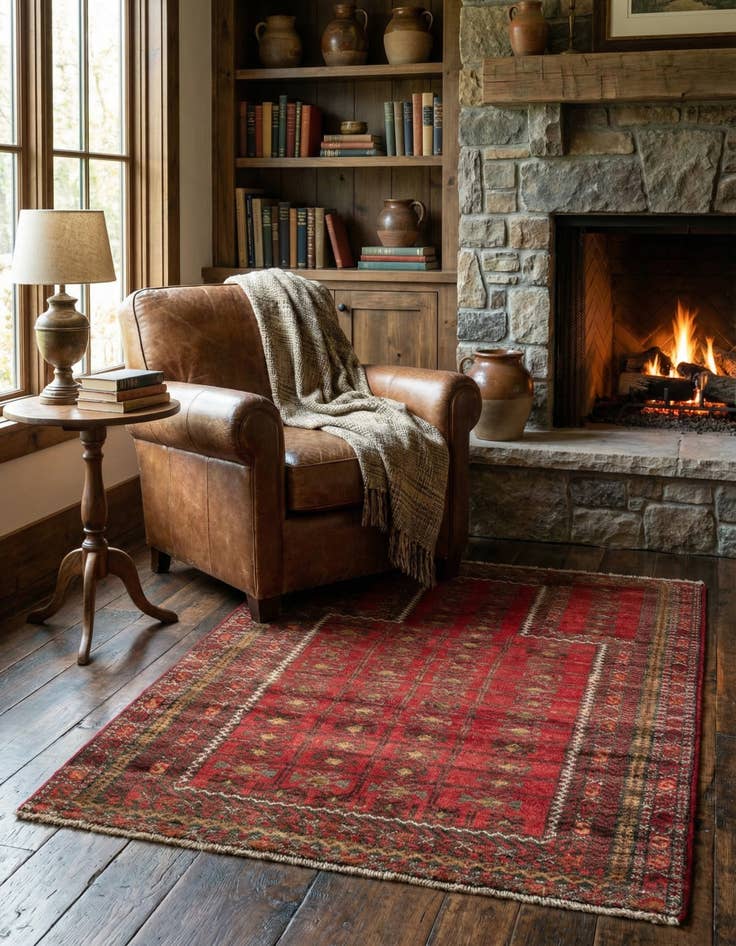 Detail image of 2' 9 x 4' 1  Hand Knotted Balouch Persian Wool Rug