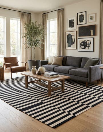 8' x 11' Hand Woven Kilim Modern Wool Rug