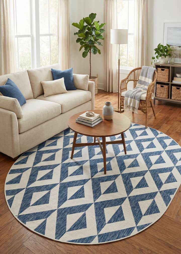 7' 10 x 10' Easy-Clean Jill Zarin Napa Indoor / Outdoor Oval Rug