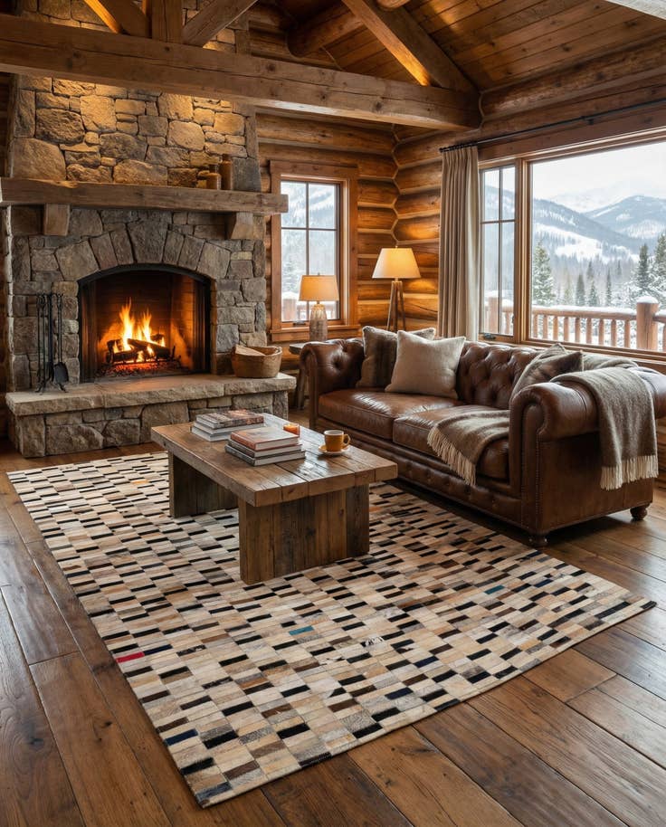 Detail image of 4' 11 x 7' 11 Cowhide - Patchwork Rug