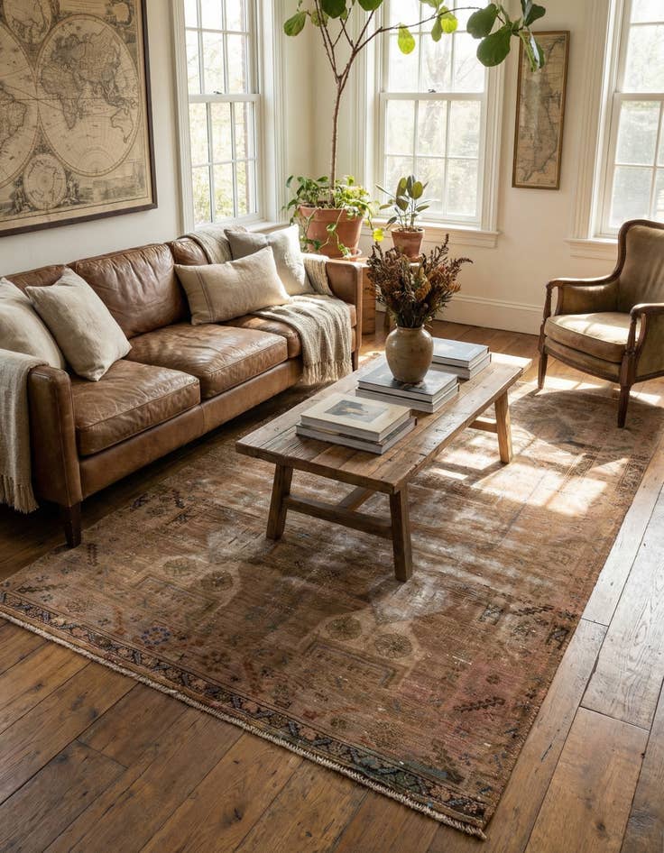 Detail image of 5' 1 x 8'  Hand Knotted Ultra Vintage Persian Wool Rug