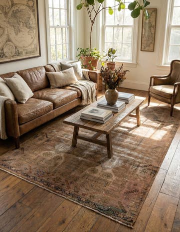 5' 1 x 8' Hand Knotted Ultra Vintage Persian Wool Rug