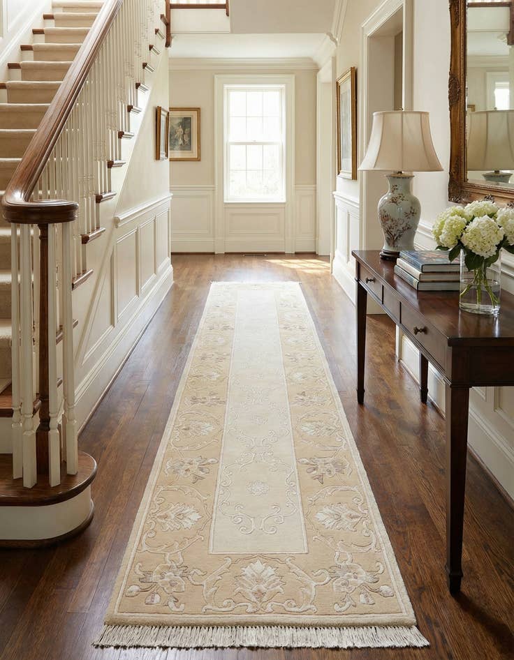 Detail image of  2' 9 x 10'  Hand Knotted Darya Wool Runner Rug