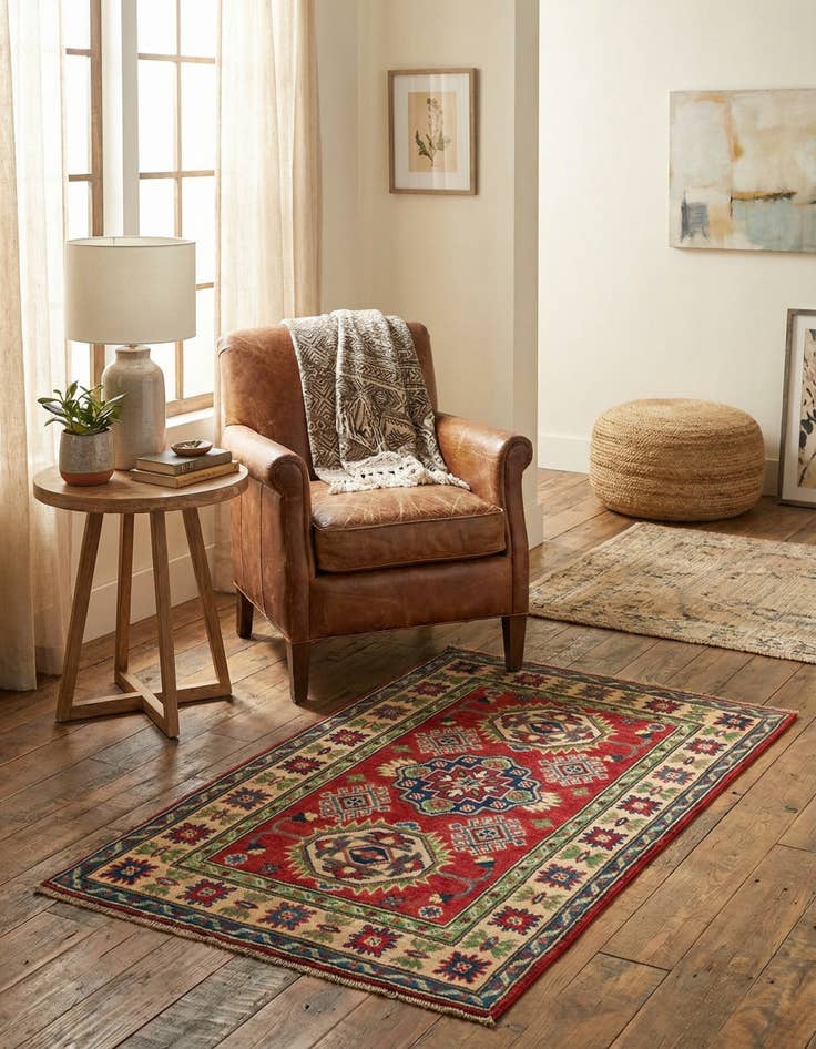 Detail image of 2' 7 x 4' 2  Hand Knotted Kazak Rug