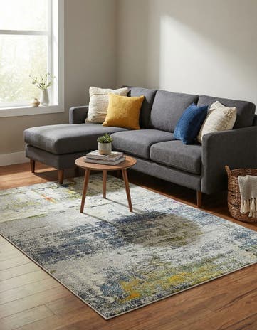 Gray Washable Theia Rug