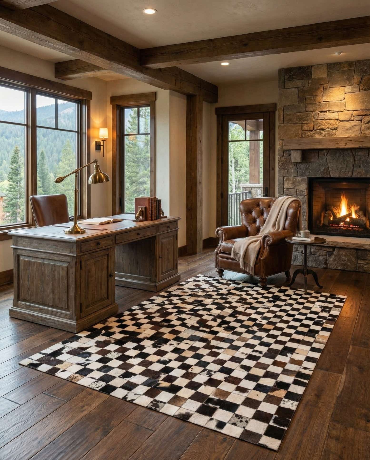 5' 1 x 8' Cowhide Stocks Rug