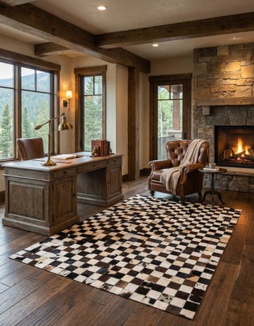 5' 1 x 8' Cowhide Stocks Rug