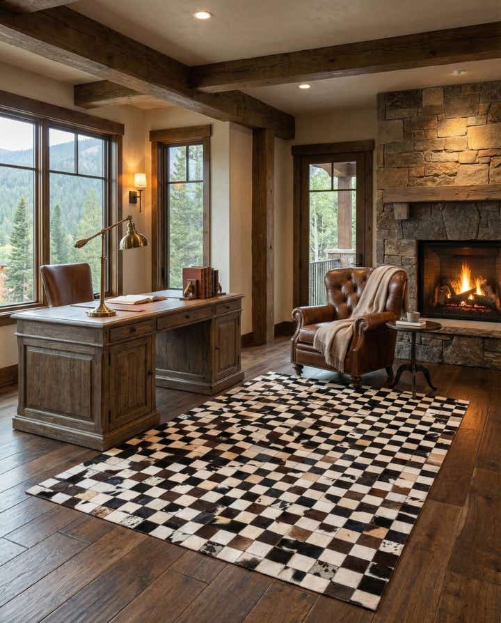 5' 1 x 8' Cowhide Stocks Rug