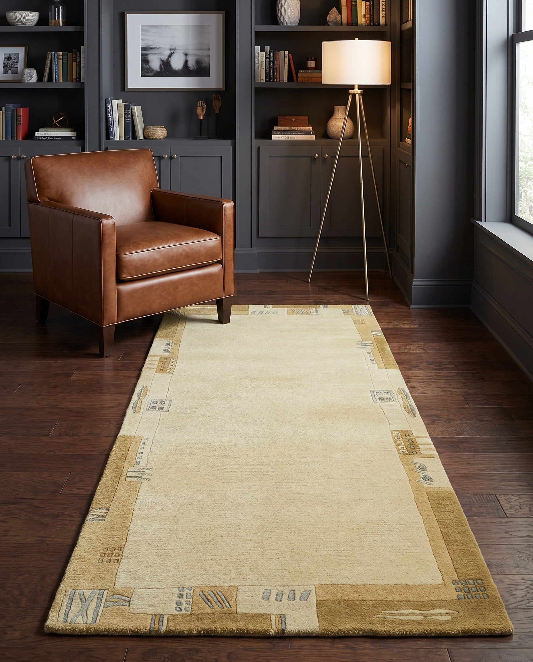 2' 4 x 4' 7 Hand Knotted Nepal Wool Runner Rug