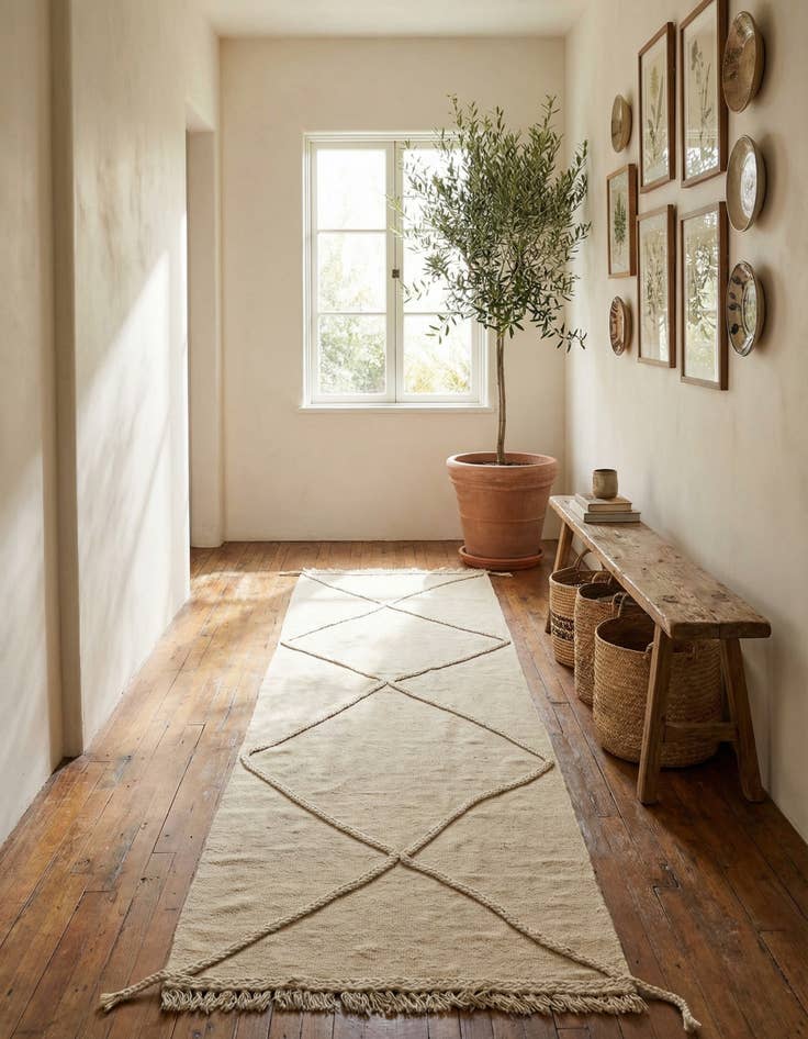 Detail image of 2' 3 x 8' 2 Hand Knotted Moroccan Wool Runner Rug