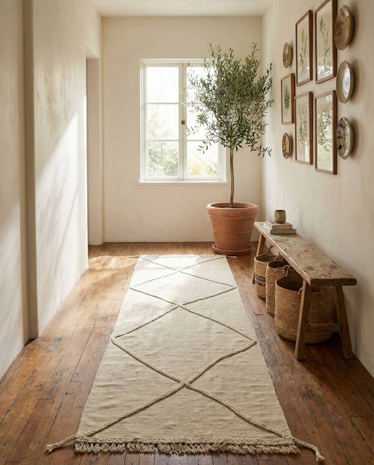 Detail image of 70cm x 250cm Hand Knotted Moroccan Wool Runner Rug