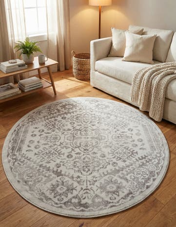 Cream Oxford Round Rug