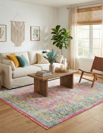 Pink Paragon Square Rug