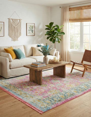 Pink Paragon Square Rug