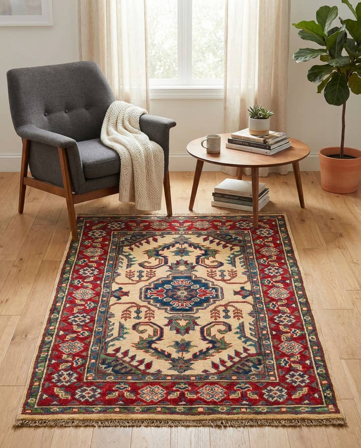 Detail image of 2' 8 x 4' 1 Hand Knotted Kazak Rug