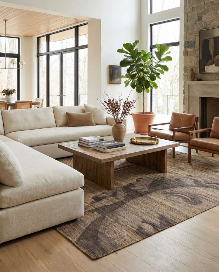 7' 9 x 9' 9 Hand Woven Kilim Modern Wool Rug