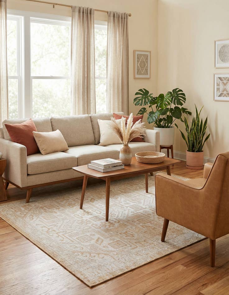 Detail image of 4' x 6'  Washable Aztec Indoor / Outdoor Rug