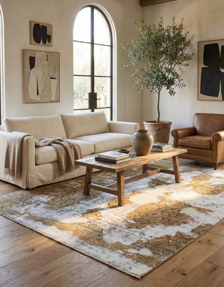 Detail image of 7' 4 x 8' 10  Hand Knotted Ultra Vintage Persian Wool Rug