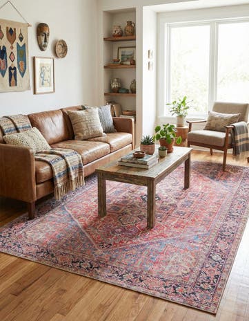 Red Washable Timeless Rug