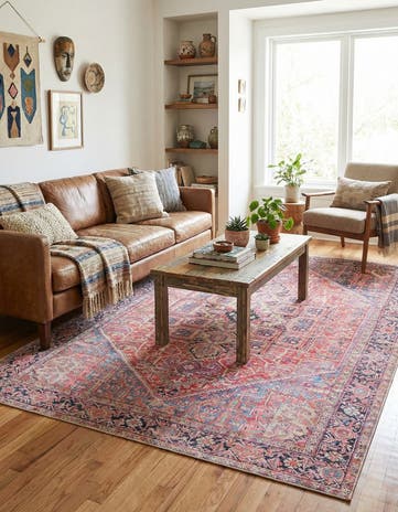 Red Washable Timeless Rug