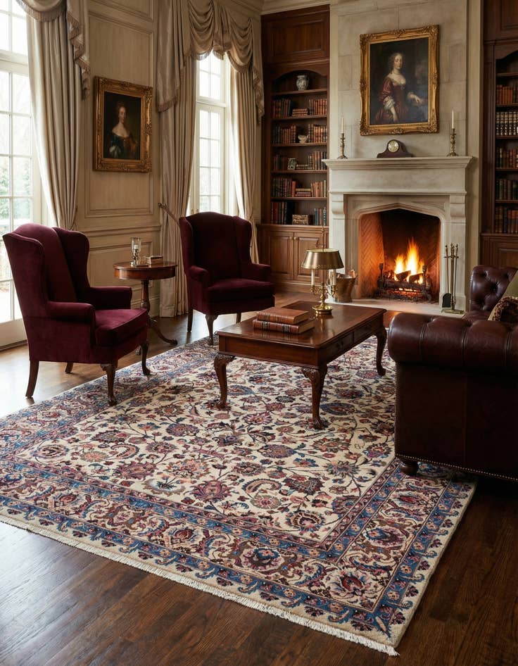 Detail image of 8' x 11' Mashad Wool Rug