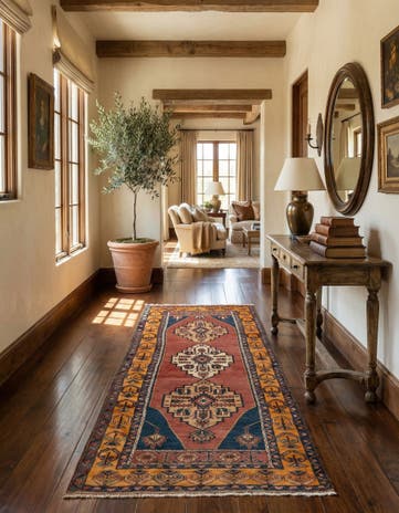 4' x 8' 4 Hand Knotted Shiraz Oriental Wool Runner Rug